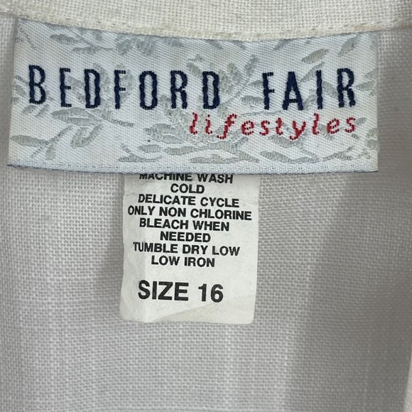 Bedford Fair Blazer Jacket 16 White Button Down Pockets - Picture 5 of 10